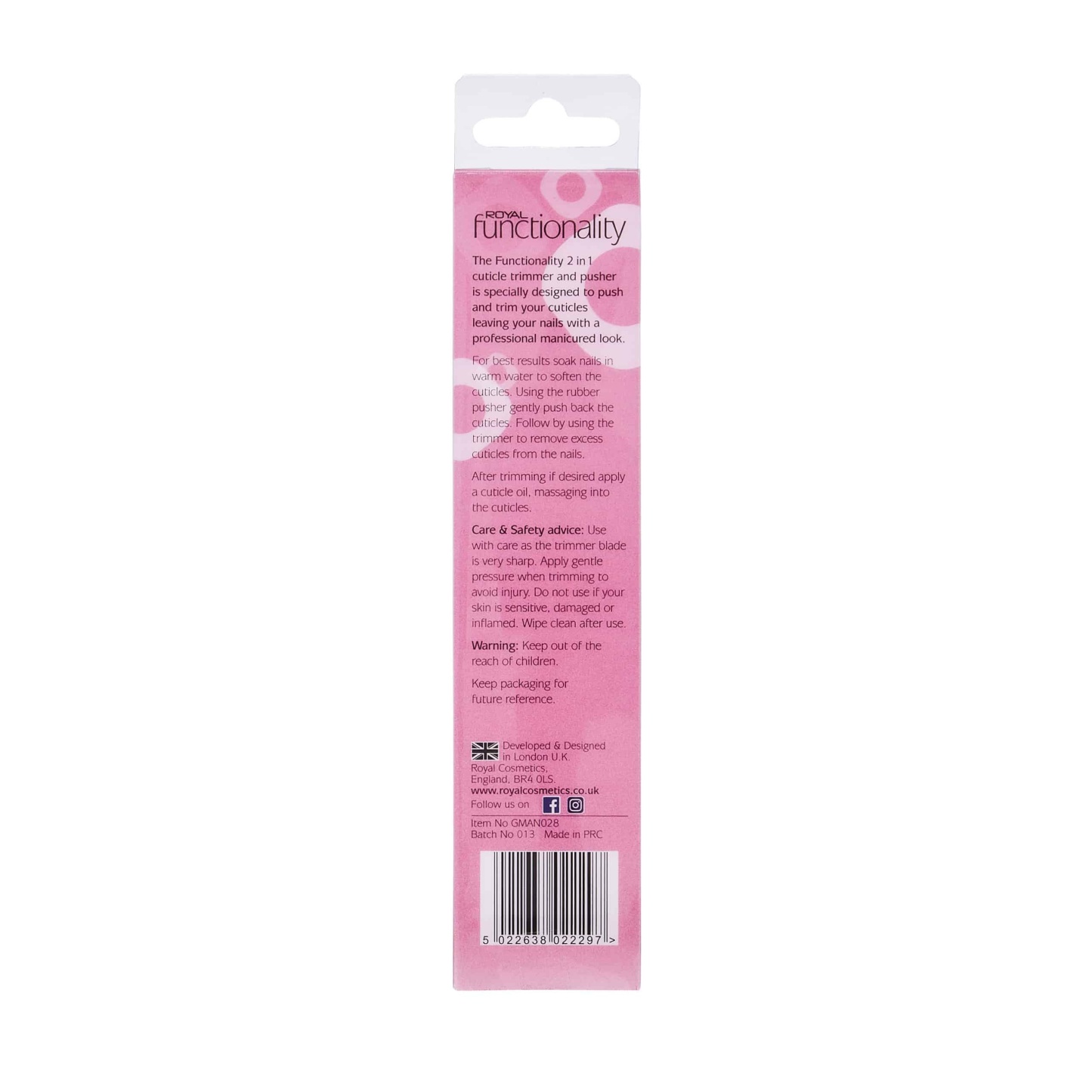 Functionality 2 in 1 Cuticle Trimmer & Pusher