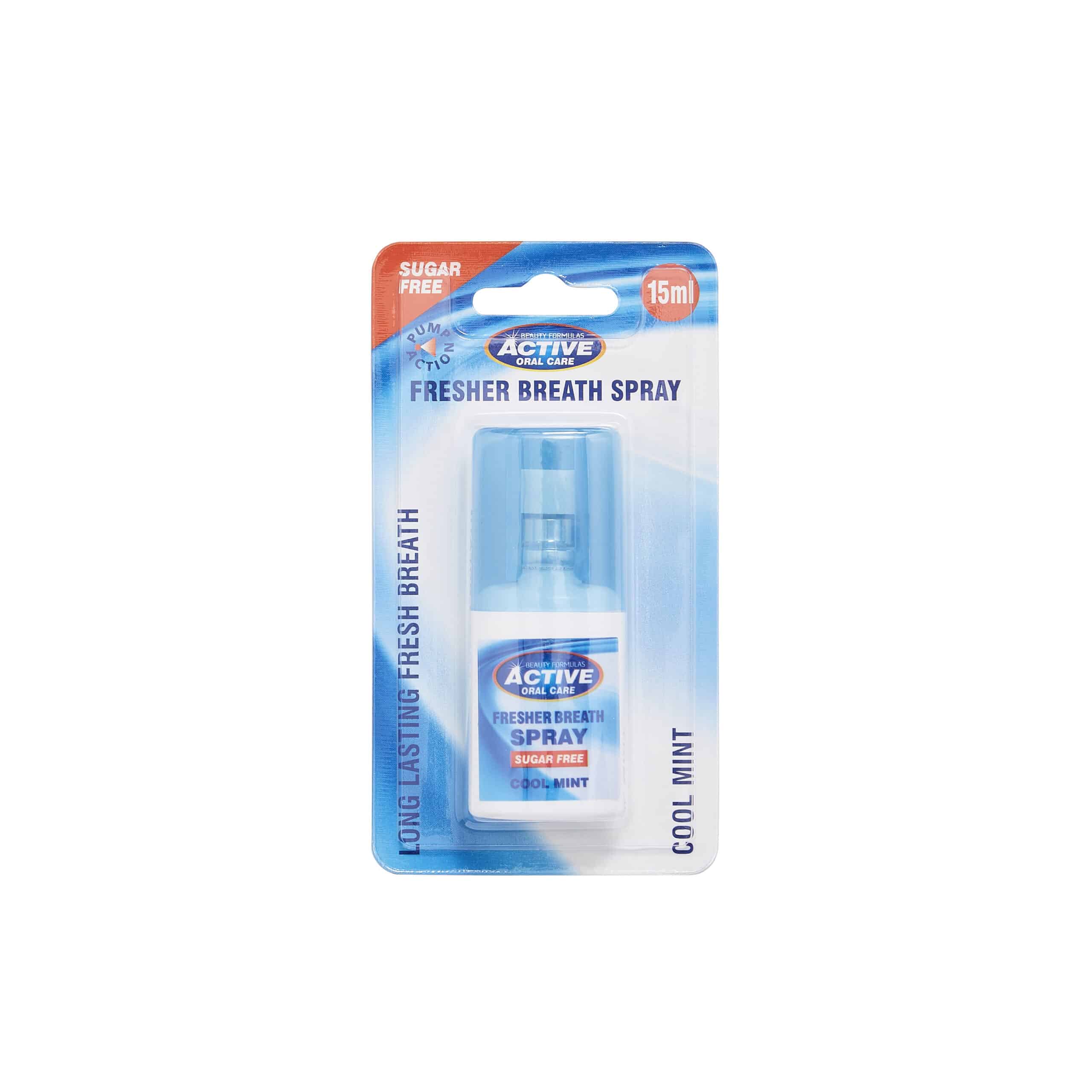 Beauty Formulas Active Oral Care Fresher Breath Spray Cool Mint 15ml Bodycare UK