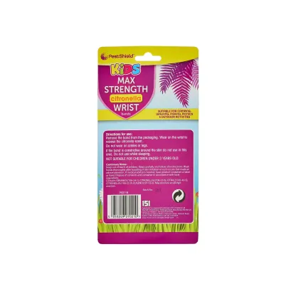 PestShield Kids Max Strength Citronella Wrist Bands