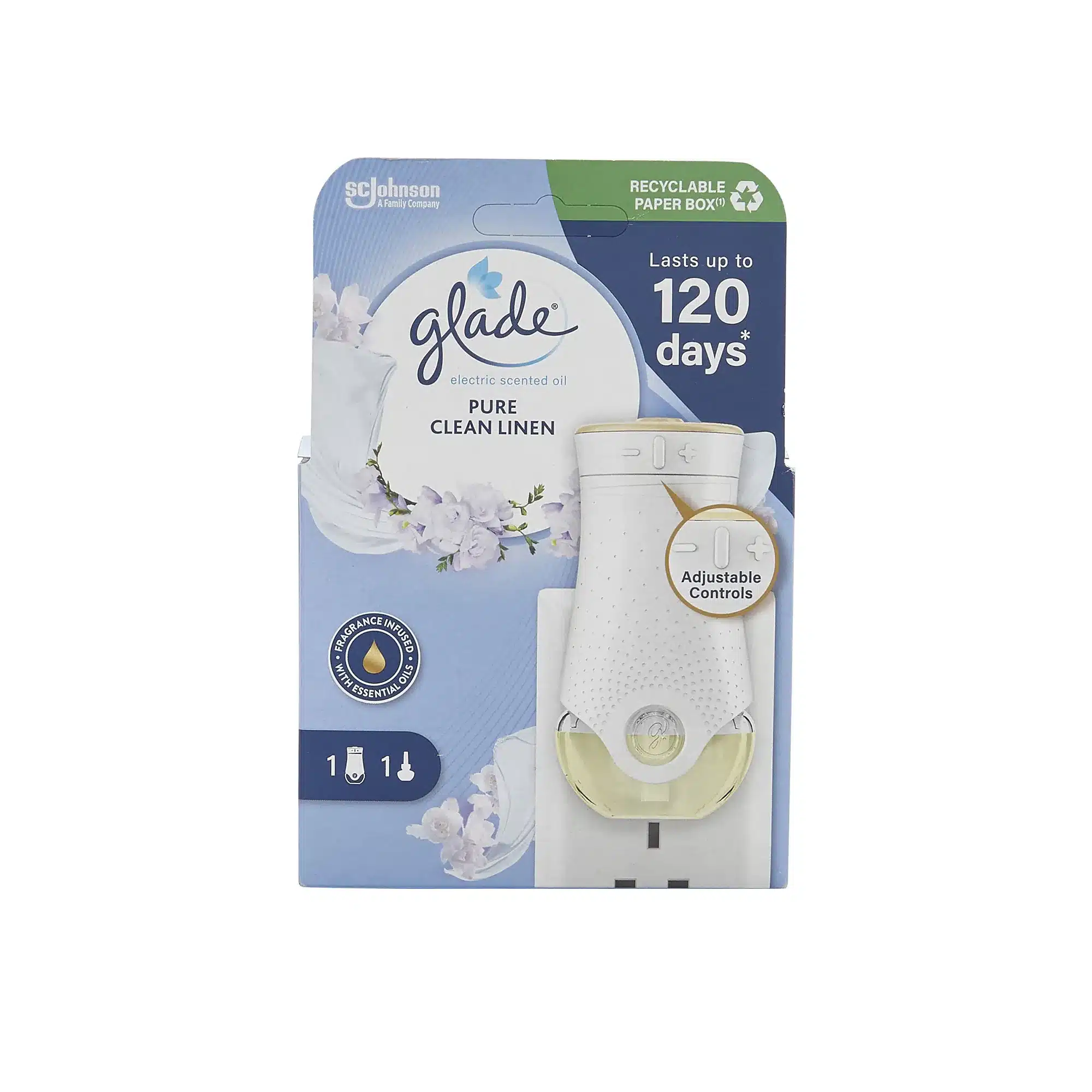 Glade Plug in Scented Oil Pure Clean Linen Device & Refill 20ml