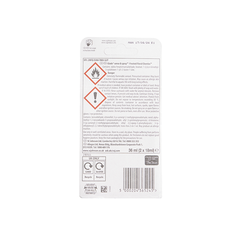Glade Sense & Spray Twin Refill Cherry