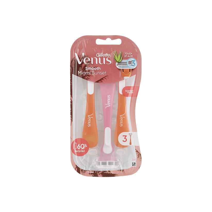 Gillette Venus Smooth Miami Sunset Disposable Razors 3s