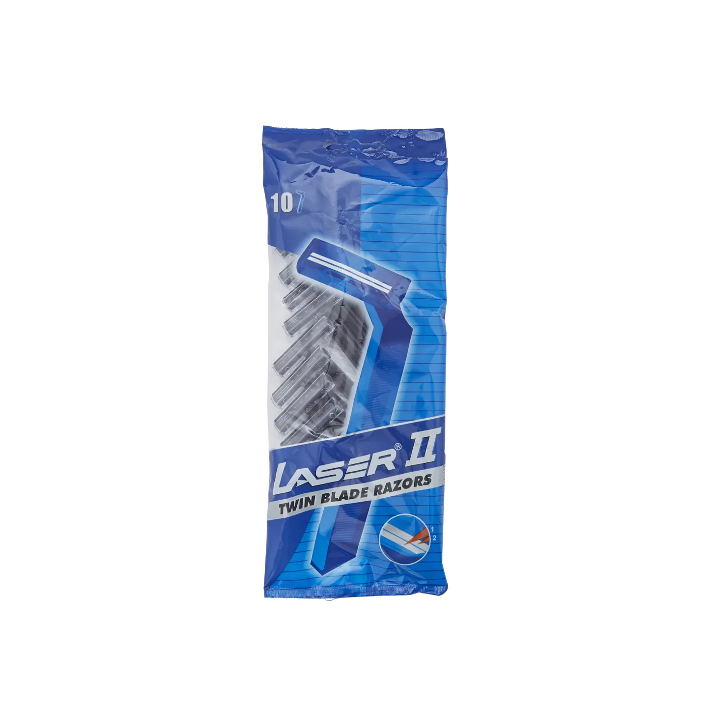 Laser II Twin Blade Disposable Razors 10 Pack For Men