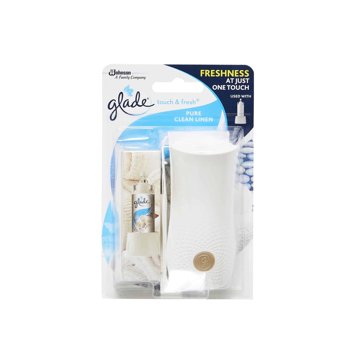 Glade Touch & Fresh Pure Clean Linen 10ml & Holder