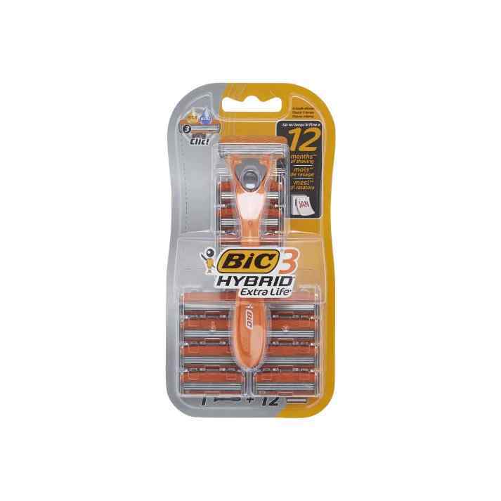 BIC 3 Hybrid Razor & 12 Refills
