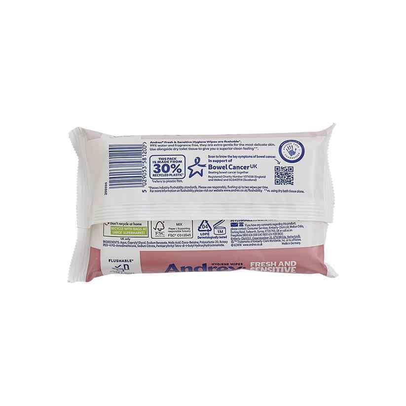 Andrex Fresh & Sensitive Moist Toilet Tissue Hygiene Wipes 30's