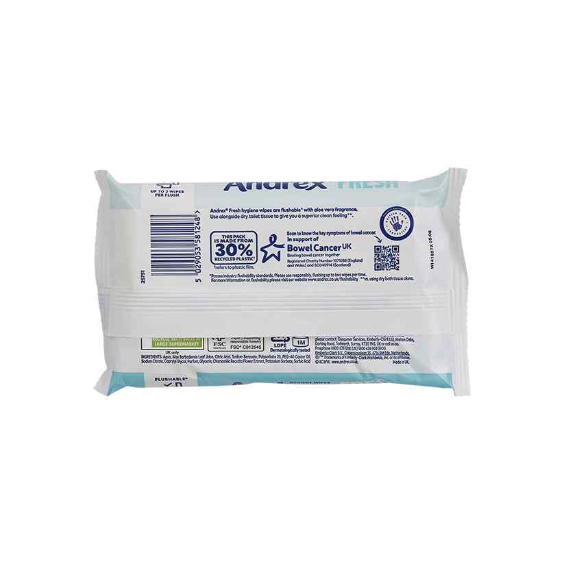 Andrex Fresh Fragranced Moist Toilet Tissue Hygiene Wipes 30's