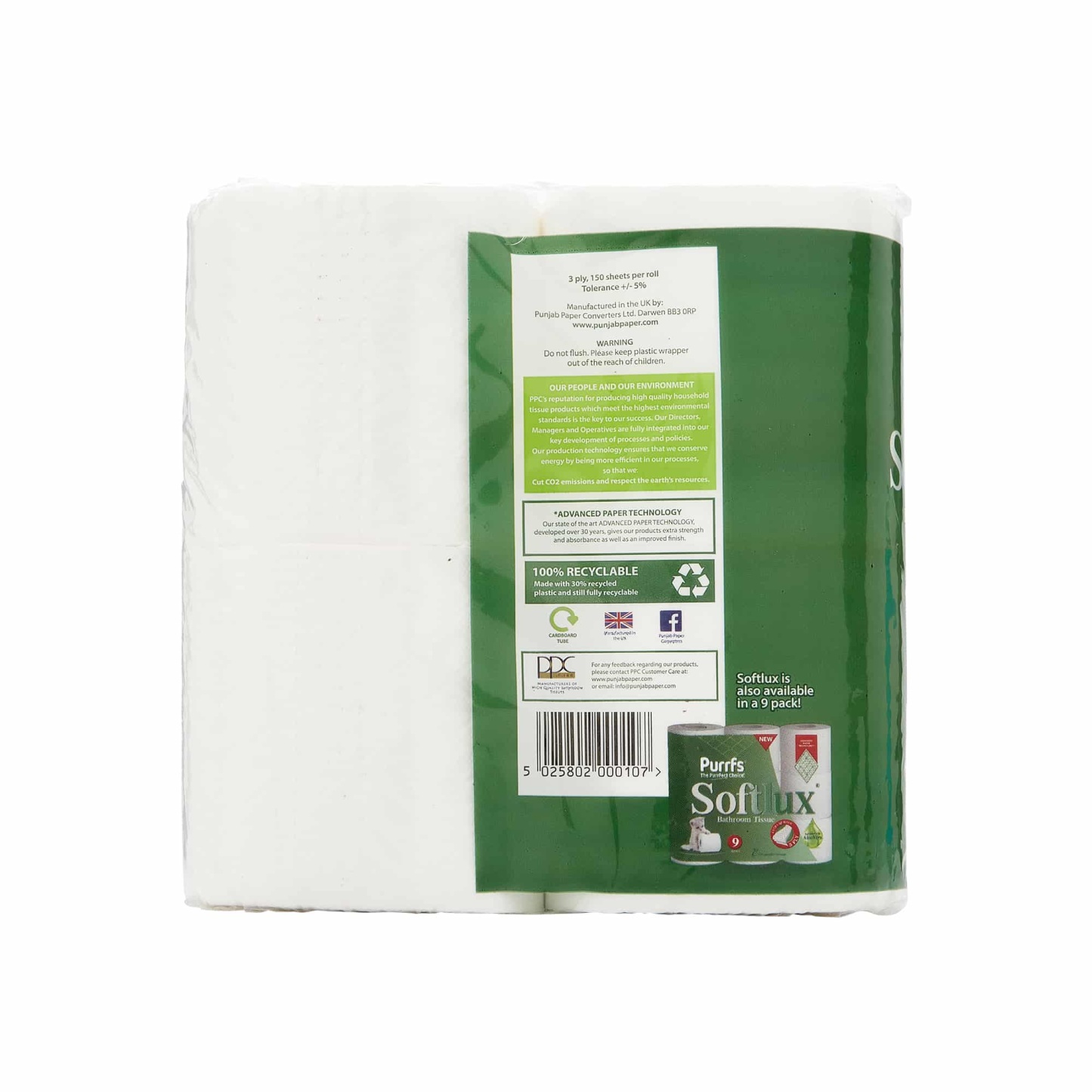 Elite Softlux 4 Rolls x 3 Ply Extra Quilted Bathroom Tissue