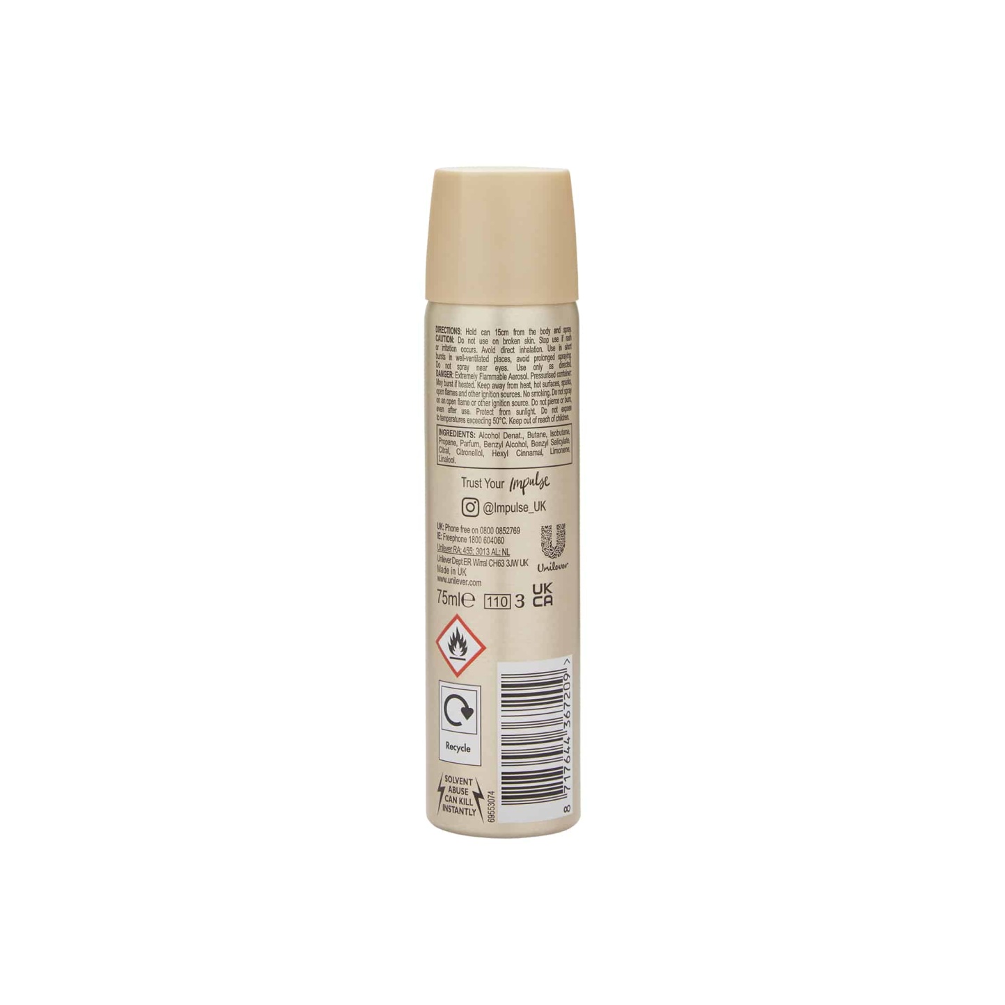 Impulse True Love Body Spray Deodorant 75ml