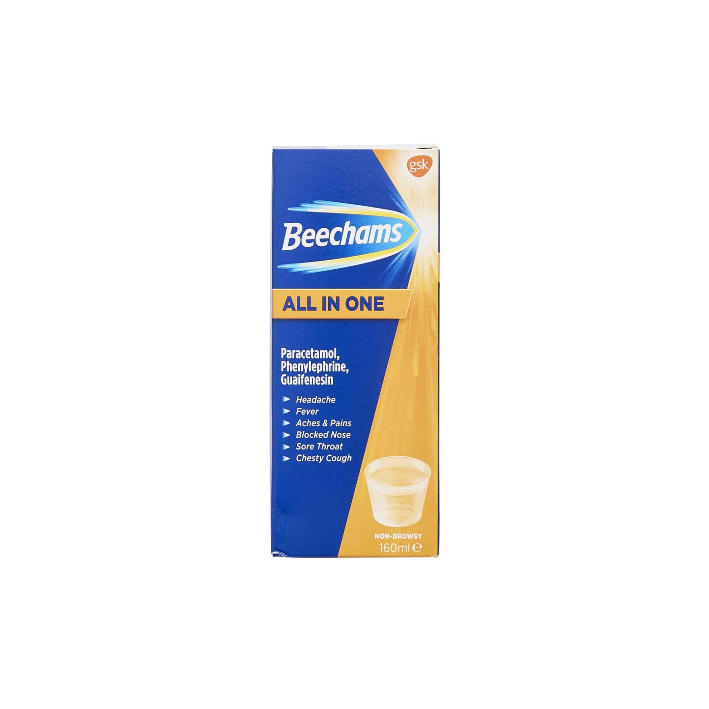 Beechams All in One Liquid Cold and Flu Relief with Paracetamol 160ml