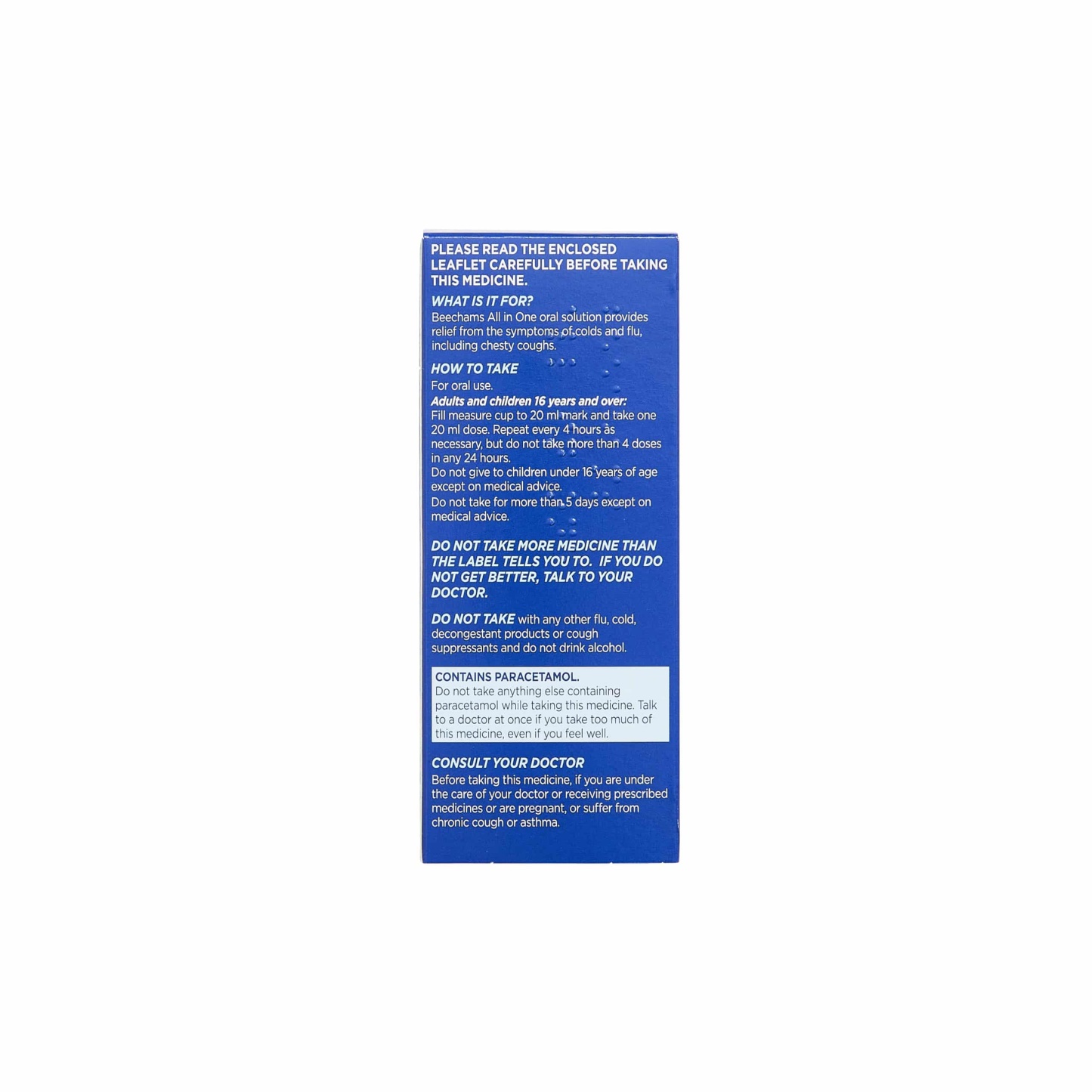 Beechams All in One Liquid Cold and Flu Relief with Paracetamol 160ml