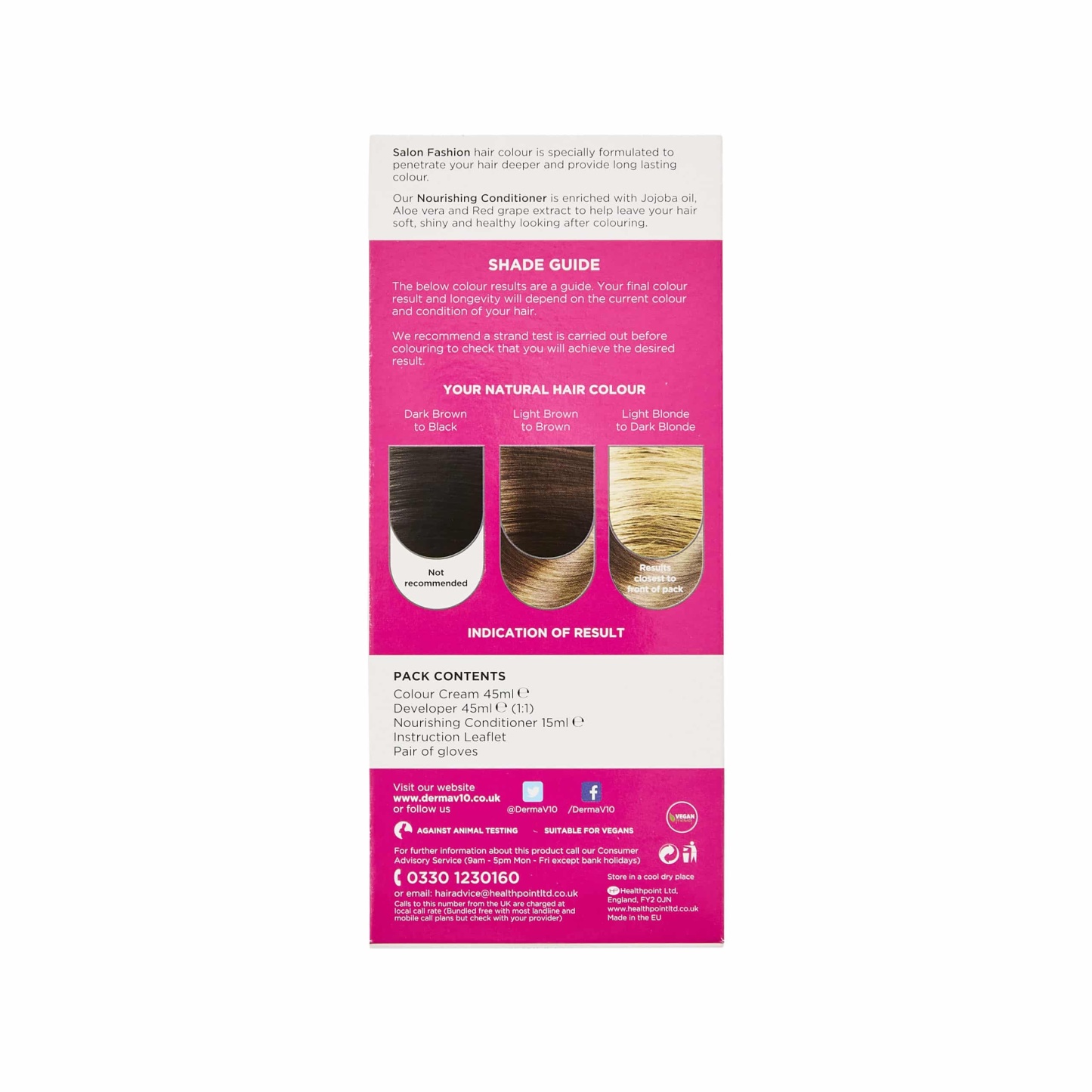 Derma V10 Salon Fashion Hair Colour Light Brown 6