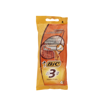 BIC 3 Sensitive Razors Pack of 4
