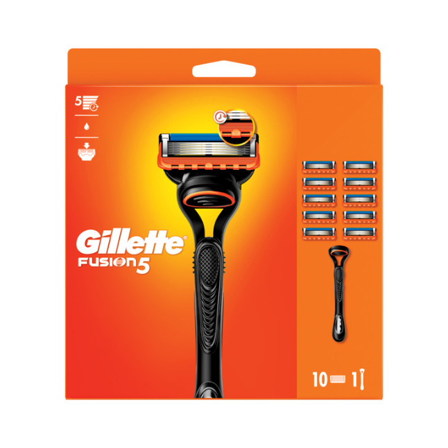 Gillette Fusion Value Pack Razor & 10 Blades