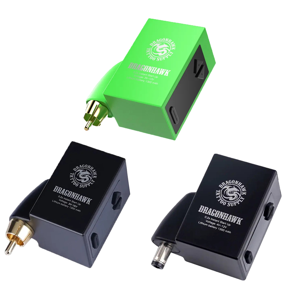 Dragonhawk New LCD Mini Wireless Battery Power for Tattoo Pen Machine RCA & Cord Permanent Makeup Tattoo Power Supply 