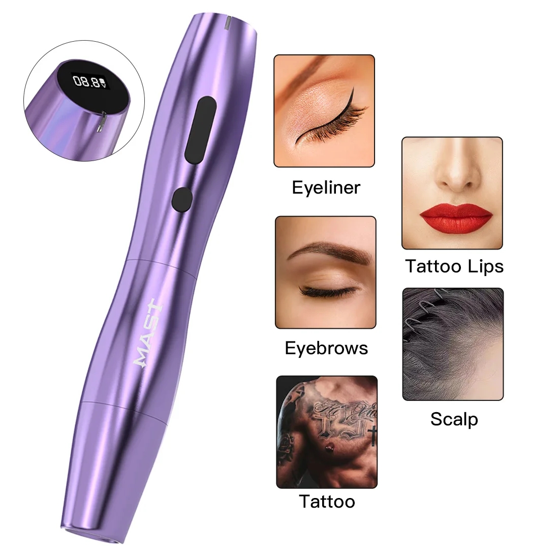 Wholesale New Design Mast Tattoo P20 SMP Rotary Tattoo Machine Tattoo Wireless Machine For Makeup Permanent Machine Pen