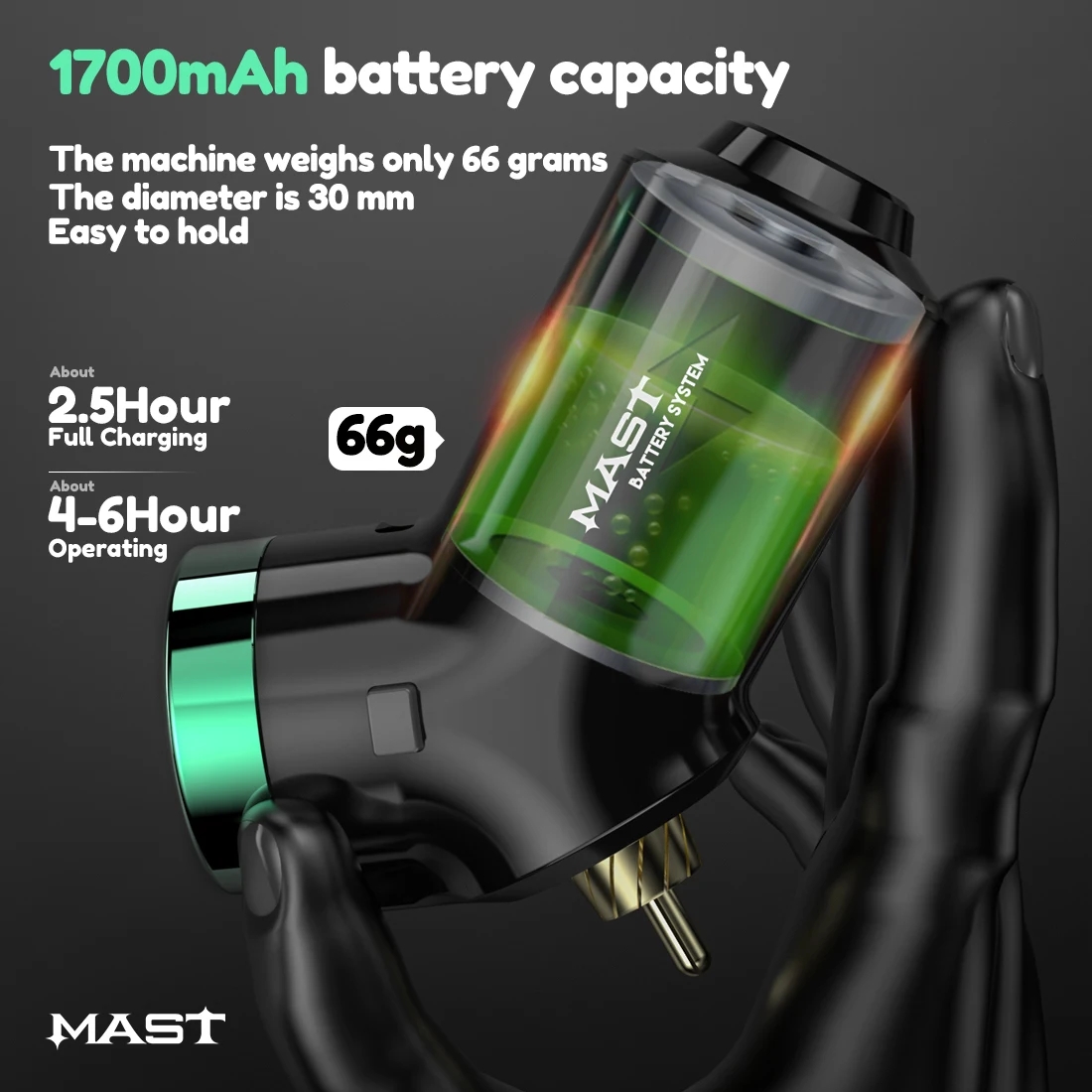 Wholesale Mast tattoo T3 L-shape Rechargeable LCD Machine Wireless tattoo Power Battery Makeup Up Power Supply Supplies