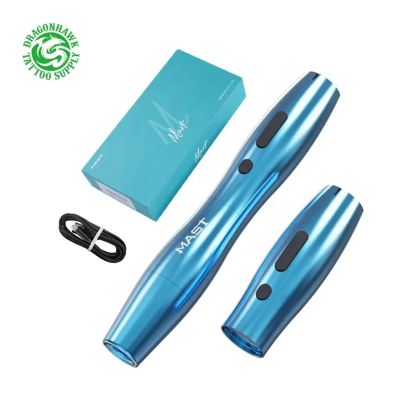 Wholesale New Mast Tattoo P20 Wireless Tattoo Machine 2pcs Batteries Gun 2.5mm Stroke Rotary Tattoo Professional Permanent Makeup Pen