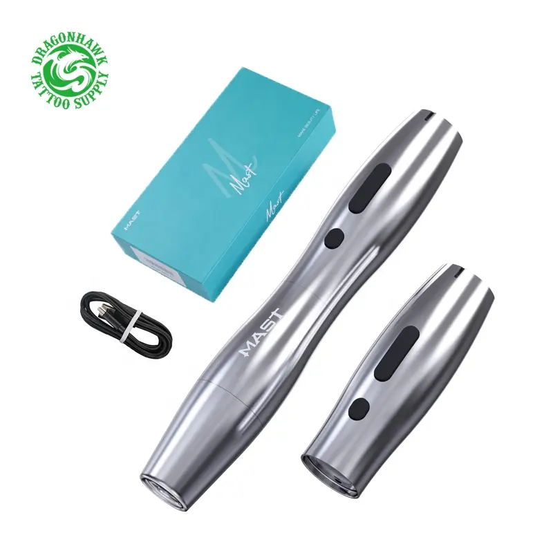 Wholesale New Mast Tattoo P20 Wireless Tattoo Machine 2pcs Batteries Gun 2.5mm Stroke Rotary Tattoo Professional Permanent Makeup Pen