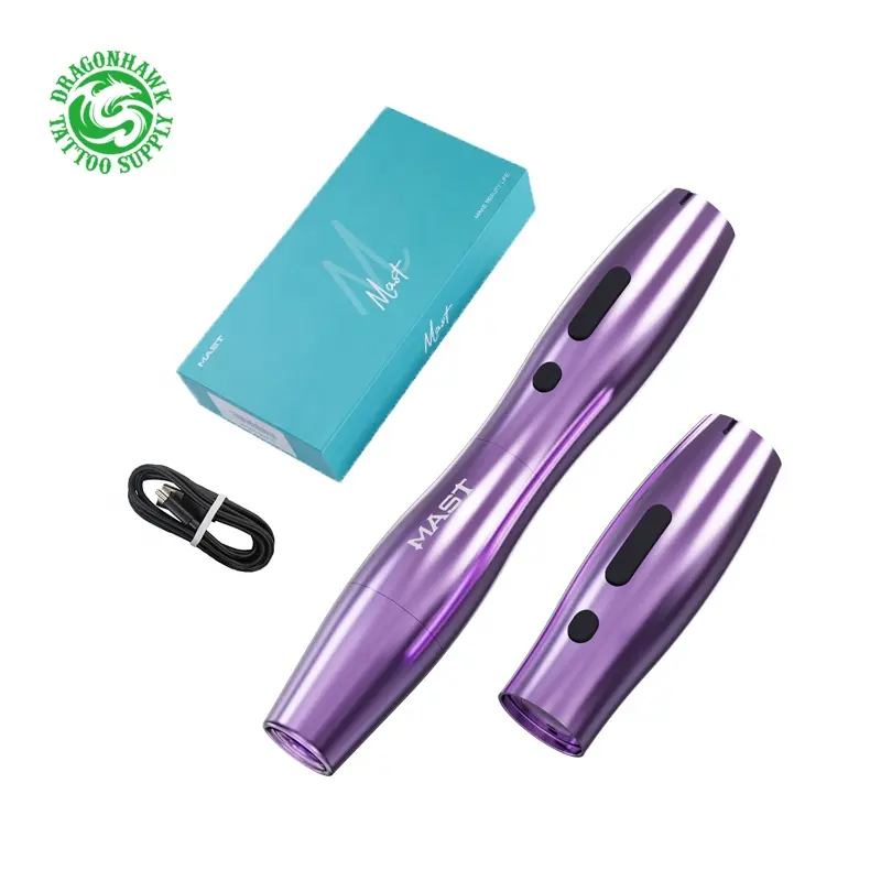 Wholesale New Mast Tattoo P20 Wireless Tattoo Machine 2pcs Batteries Gun 2.5mm Stroke Rotary Tattoo Professional Permanent Makeup Pen