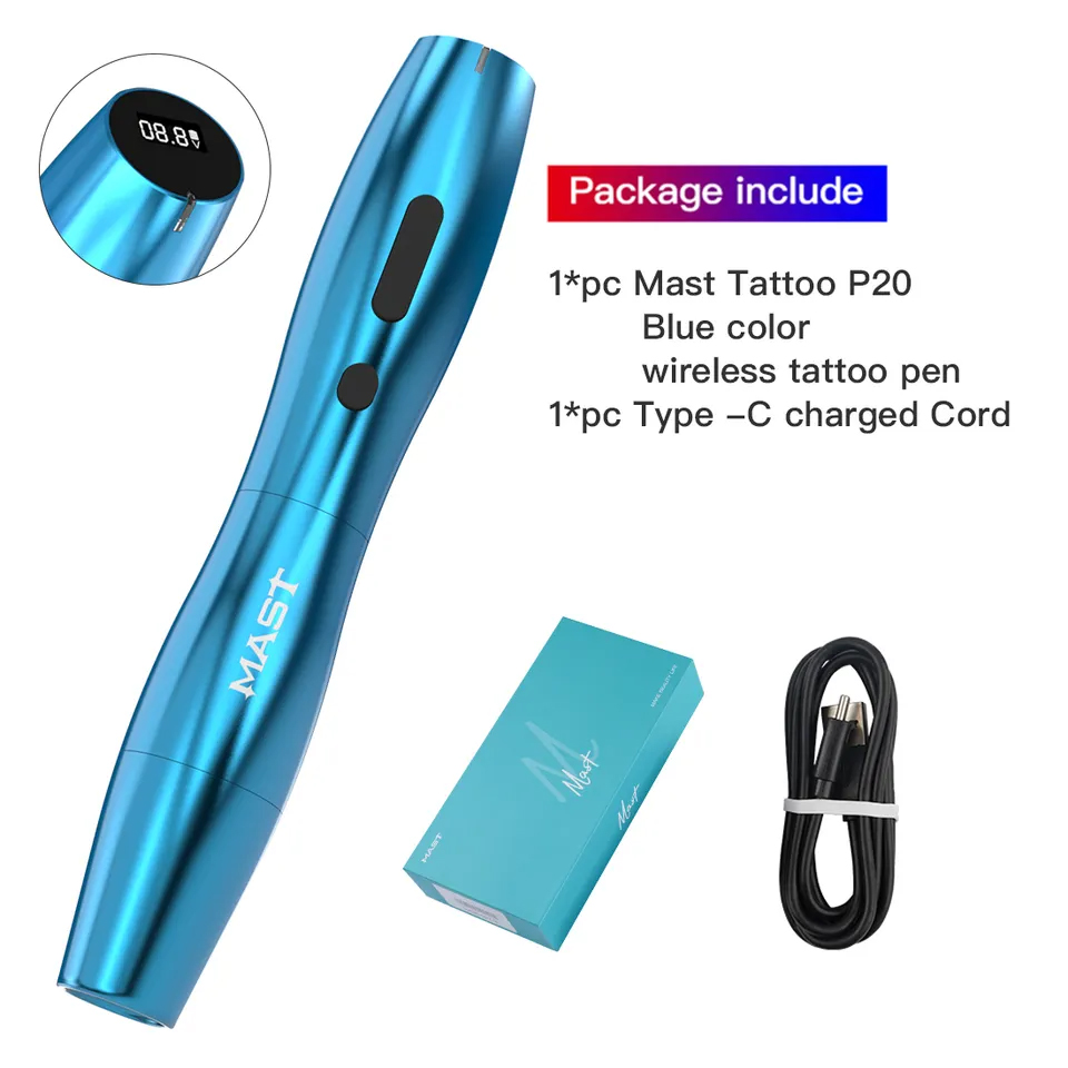 Wholesale New Design Mast Tattoo P20 SMP Rotary Tattoo Machine Tattoo Wireless Machine For Makeup Permanent Machine Pen