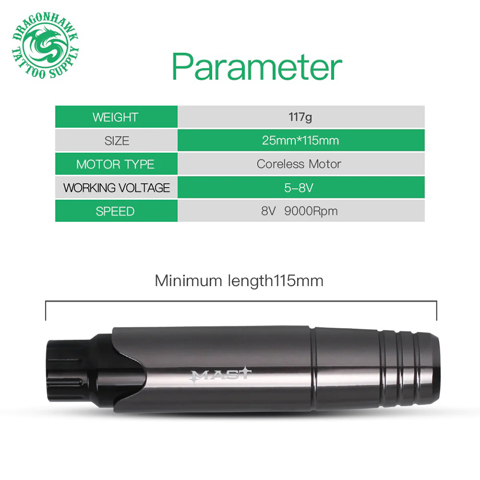Permanent MakeUp Mast P10 Rotary Tattoo Gun Pen Eyebrow Lips Tattoo Machine Pen Accessories for Tattoo Artist