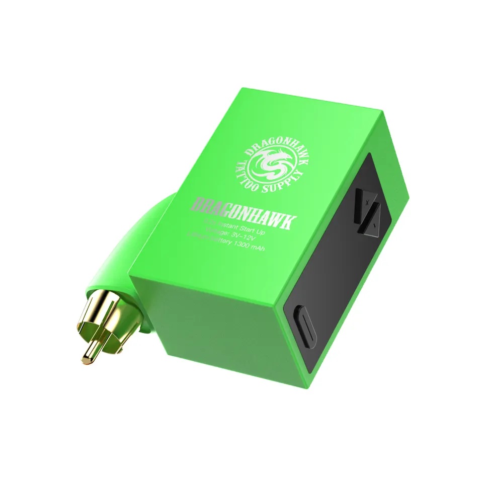 Dragonhawk New LCD Mini Wireless Battery Power for Tattoo Pen Machine RCA & Cord Permanent Makeup Tattoo Power Supply 