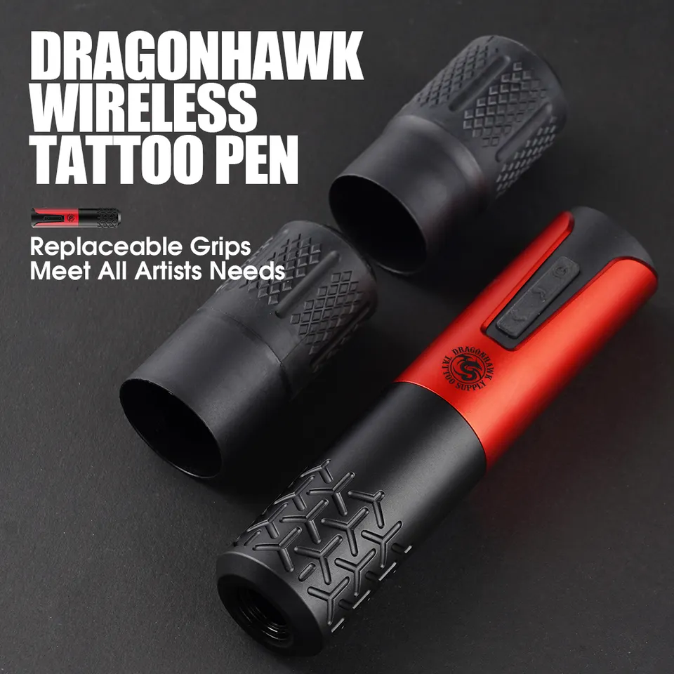 Dragonhawk Armor Wireless Battery Pen Machine Rotary Tattoo Pen Charge and Replace The Battery LED Display Permanent Make Up