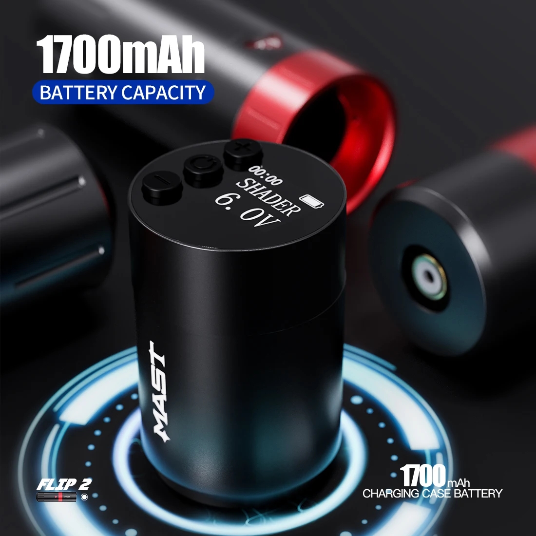 Wholesale Mast Tattoo Flip2 Wireless Tattoo Pen Machine Strokes 2.4-4.2mm Coreless Motor tattoo Gun