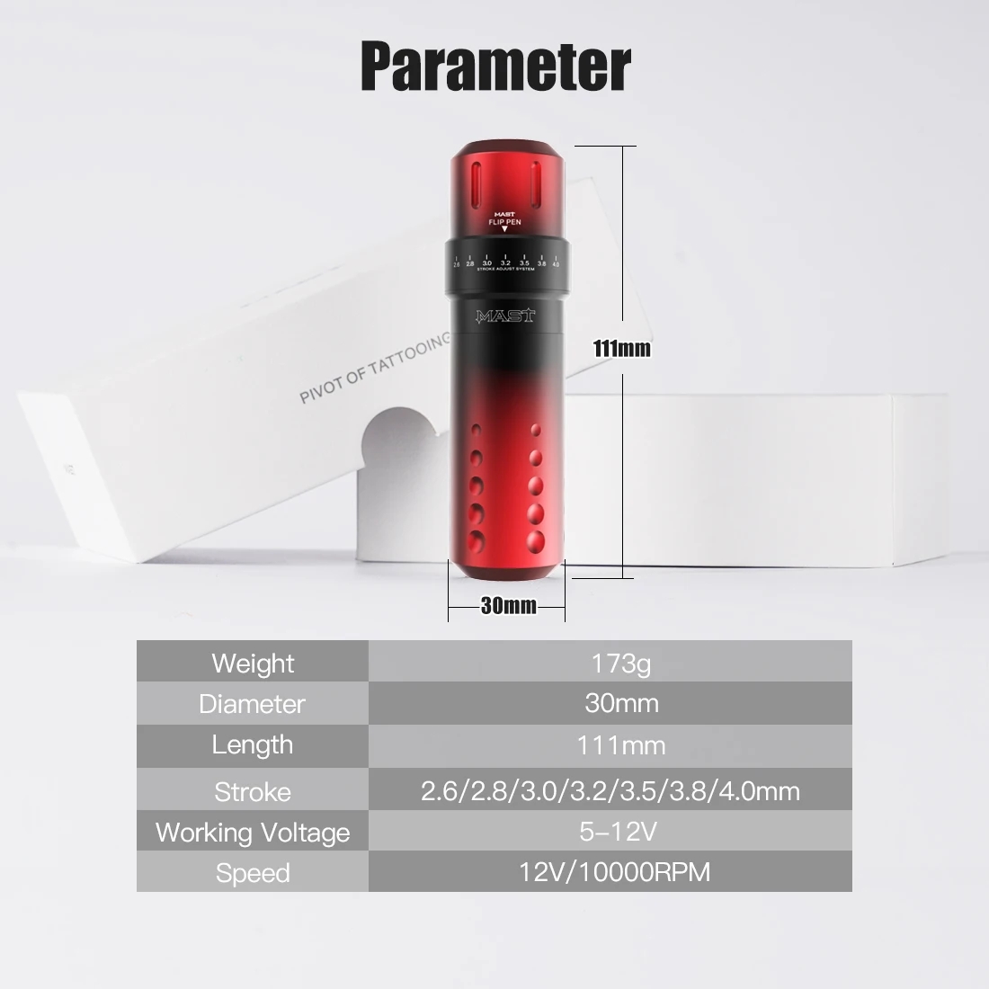 Dragonhawk Mast Flip Rotary Tattoo Pen Machine 2.6-4.0mm Stroke Length Adjustable tatoo machine