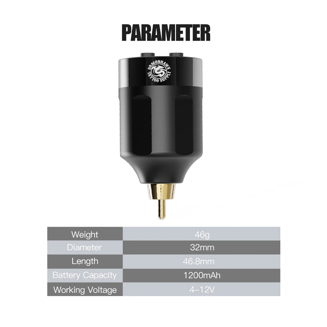 Wholesale Dragonhawk Mini Wireless Fast Charge Battery RCA &DC Interface tattoo Power Supply For Tattoo Rotary Machine