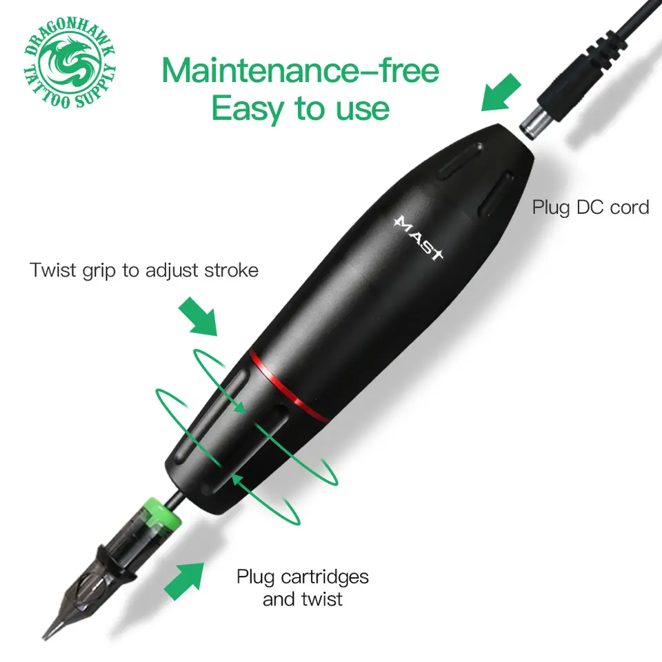 Wholesale Mast Tattoo K2 New Professional Tattoo Pen Gun Matte Rotary Tattoo Machine For Cartridge Needles Tattoo Supplies
