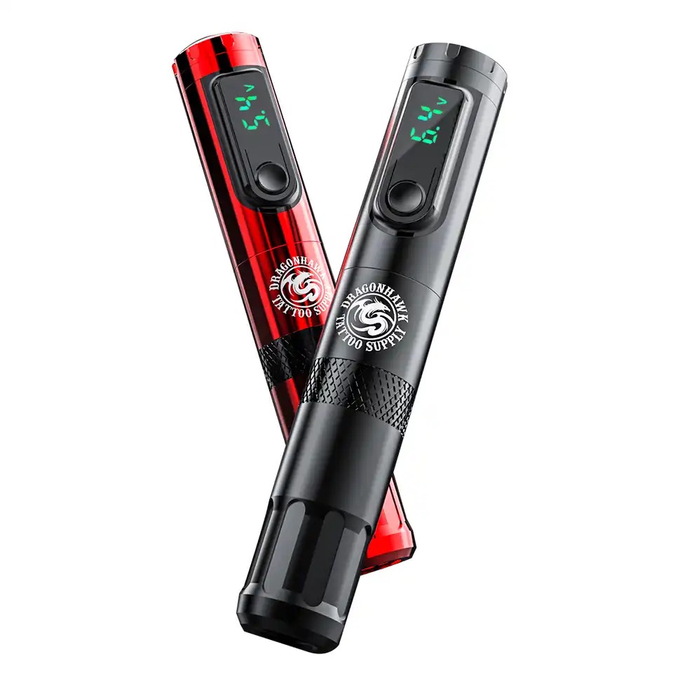 Dragonhawk X4 Gravity Induced Voltage Regulator Replaceable Battery Wireless Tattoo Machine Pen 3.5mm Display Makeup Permanent