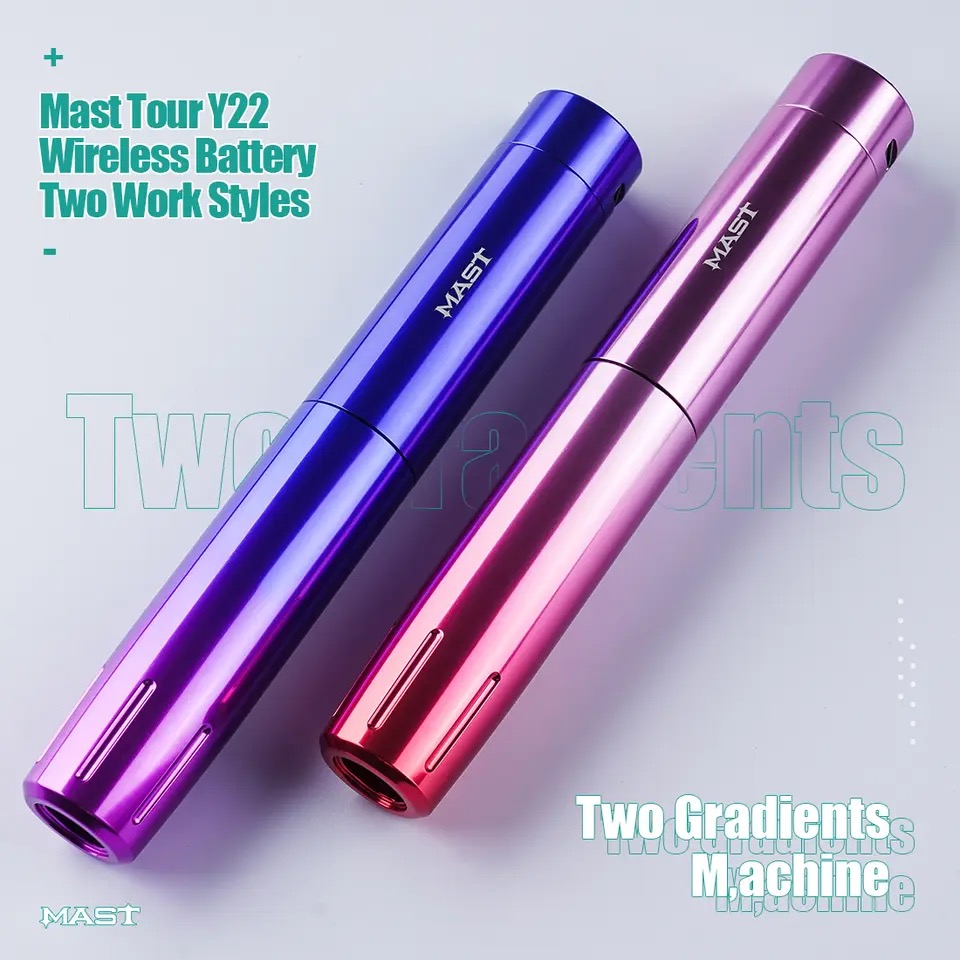 Wholesale Mast Tattoo Tour Y22 RCA Wireless Battery Tattoo Pen Custom Permanent Make Up 3.0mm Stroke Tattoo Machine