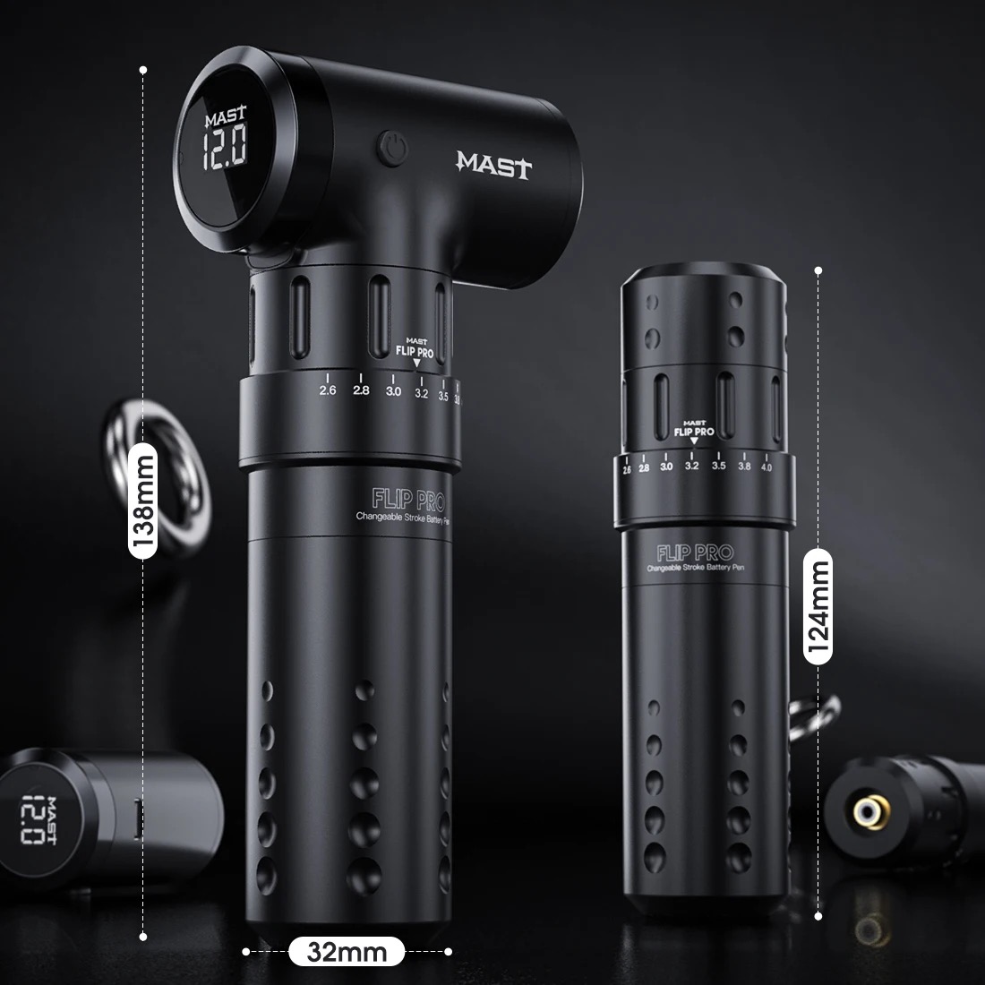 Mast Tattoo Flip Pro Coreless Motor Power rotary Tattoo Machine Adjustable 7 Stroke Length Change Wireless Or Wire Battery