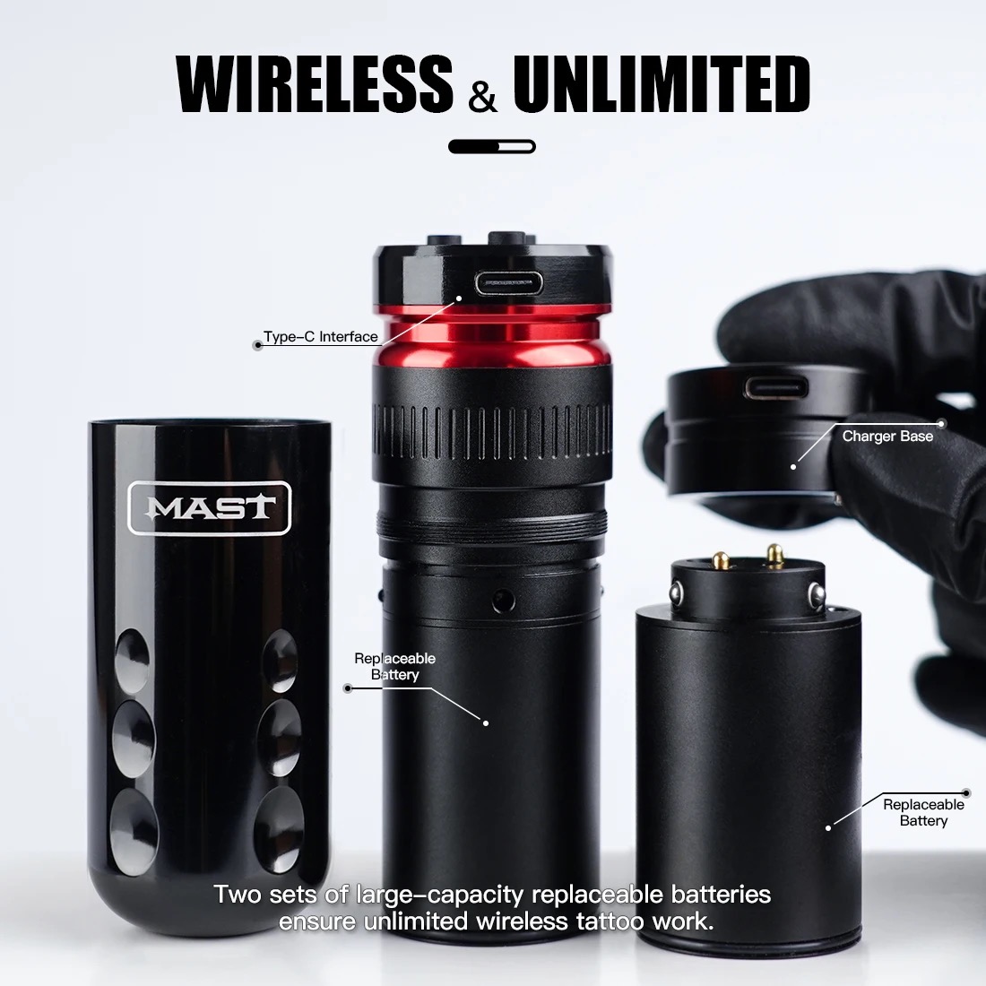 Wholesale Dragnhawk Mast Racer Wireless Tattoo Pen Machine 4.0MM Strokes Changeable Battery Pen Tattoo Supply