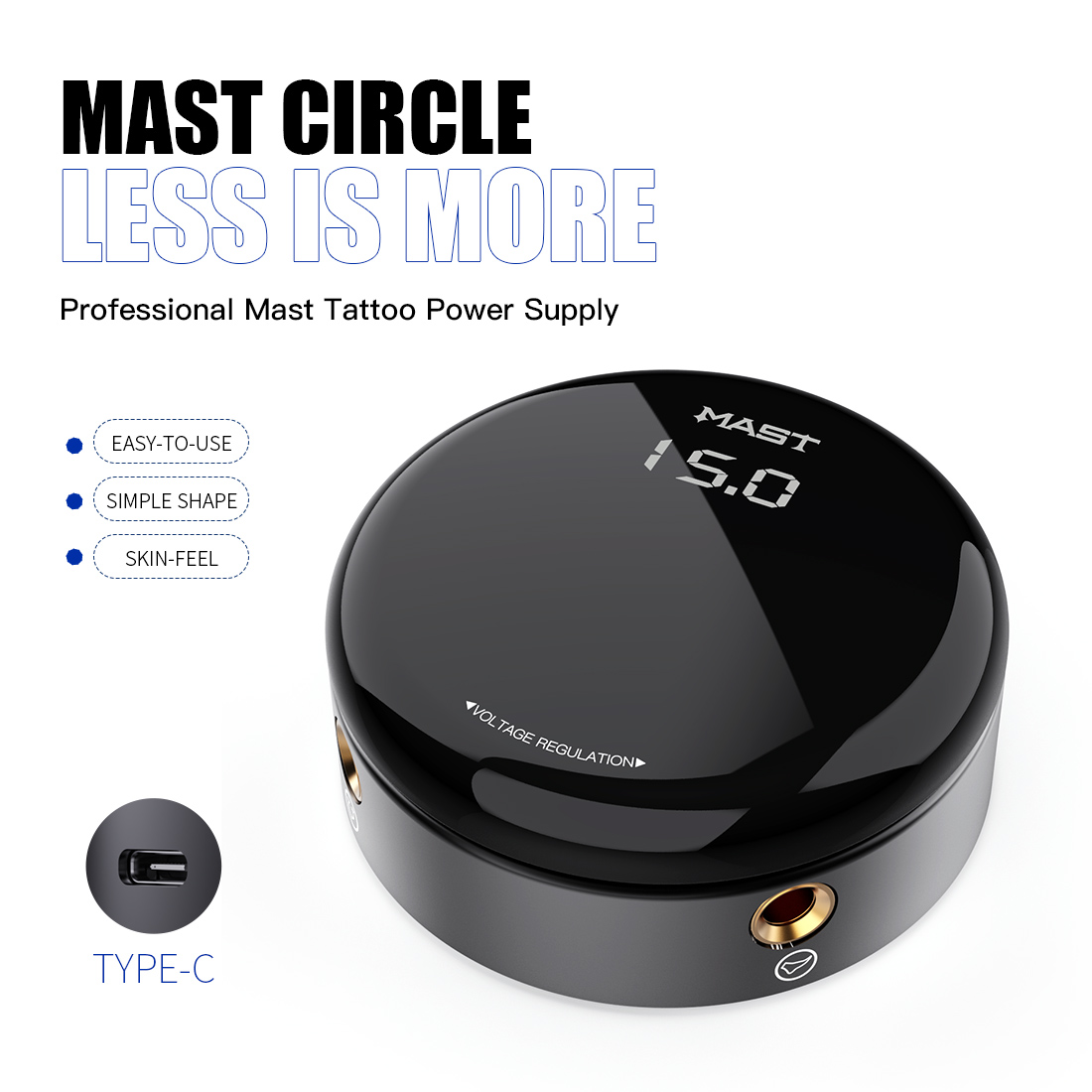 Wholesale Mast Tattoo Circle Round OLED Power Supply for Rotary Tattoo Machines Tattoo Supplies Power Supply Tattoo