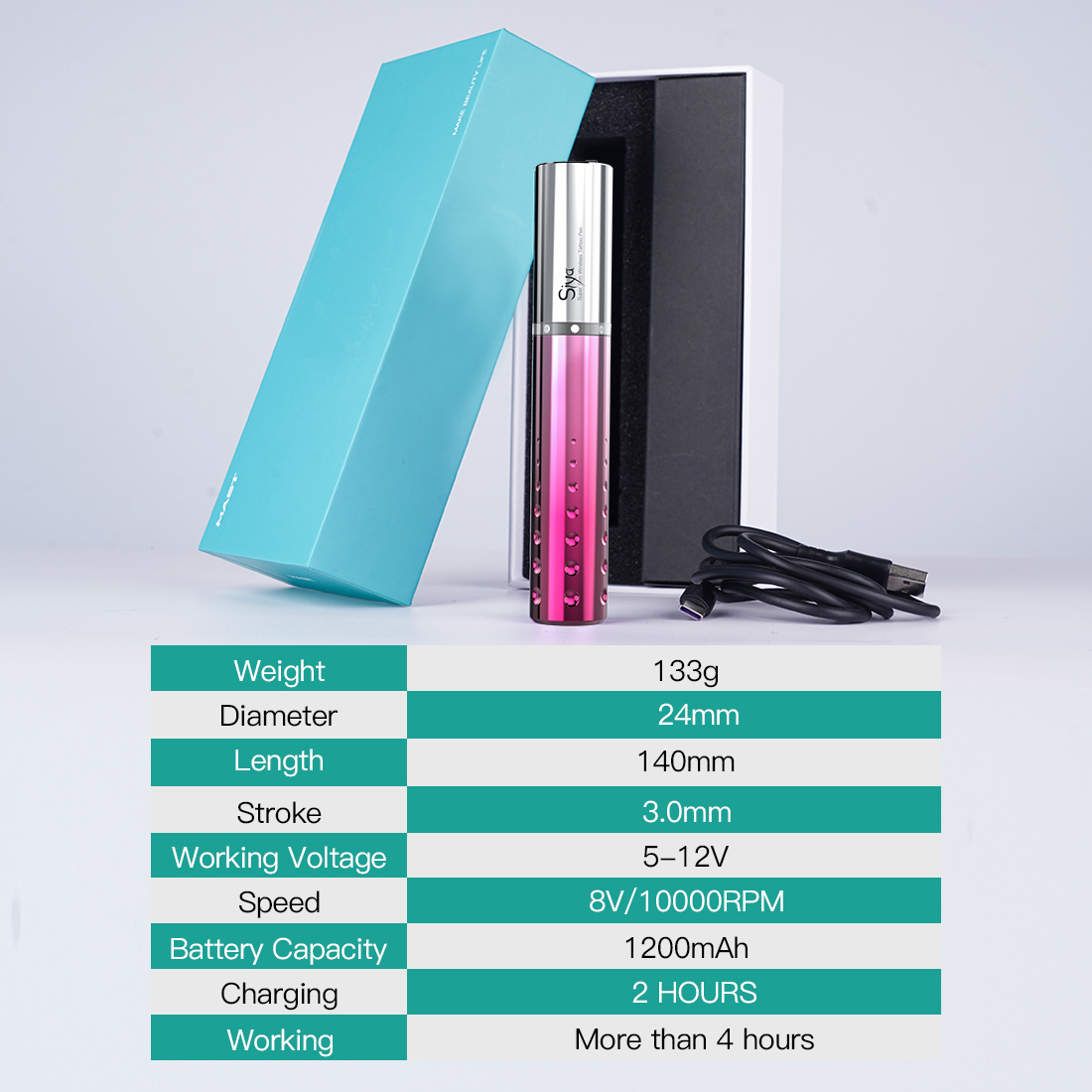Mast Tattoo Tour Siya Wireless Permanent Makeup Machine Rotary Pen Machine RCA Battery Makeup