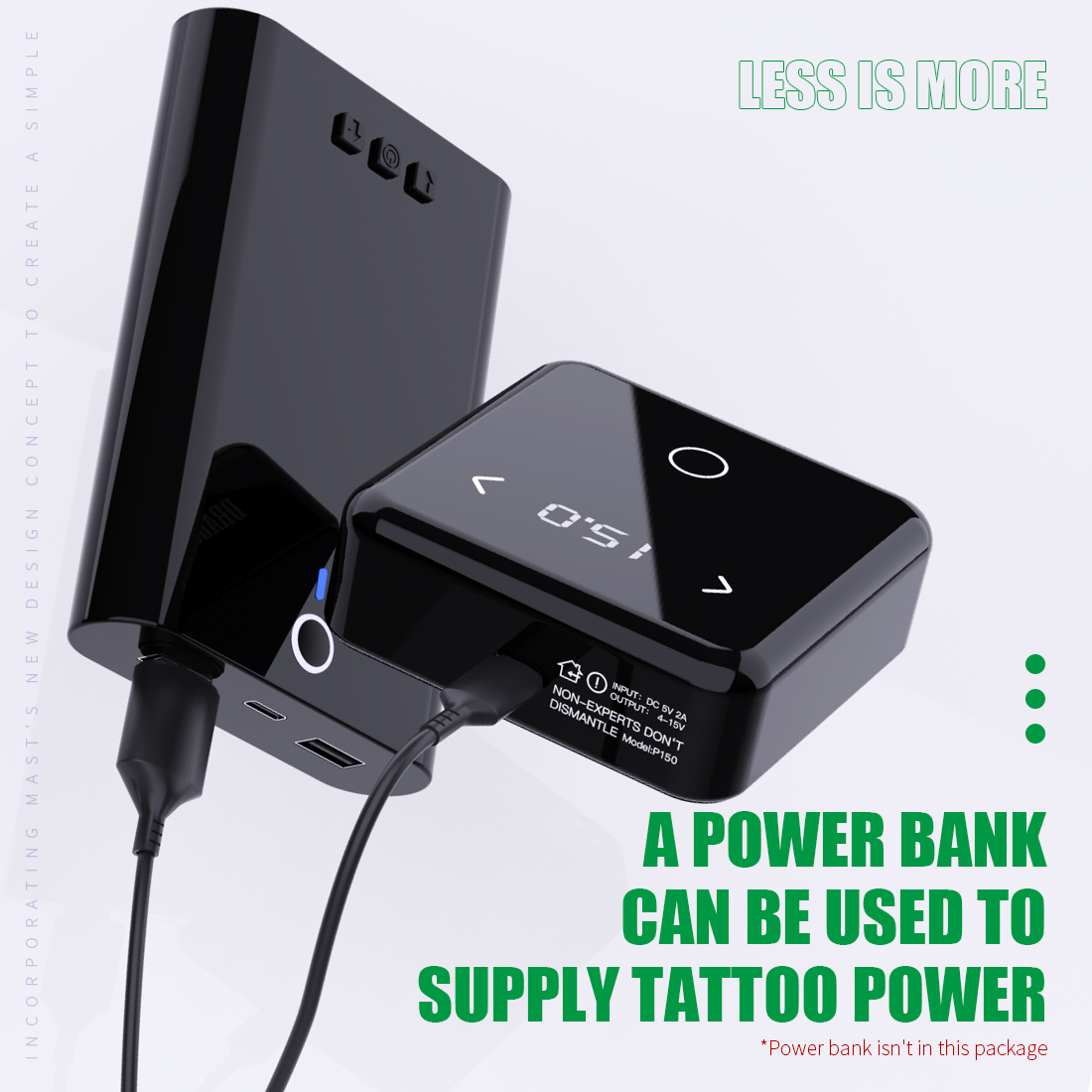 Dragonhawk Tattoo Square Touch Buttons OLED Power Supply for Rotary Tattoo Machines Tattoo Supplies Power Supply Tattoo
