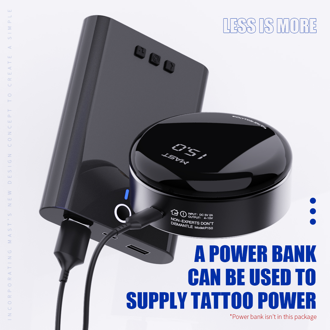 Wholesale Mast Tattoo Circle Round OLED Power Supply for Rotary Tattoo Machines Tattoo Supplies Power Supply Tattoo