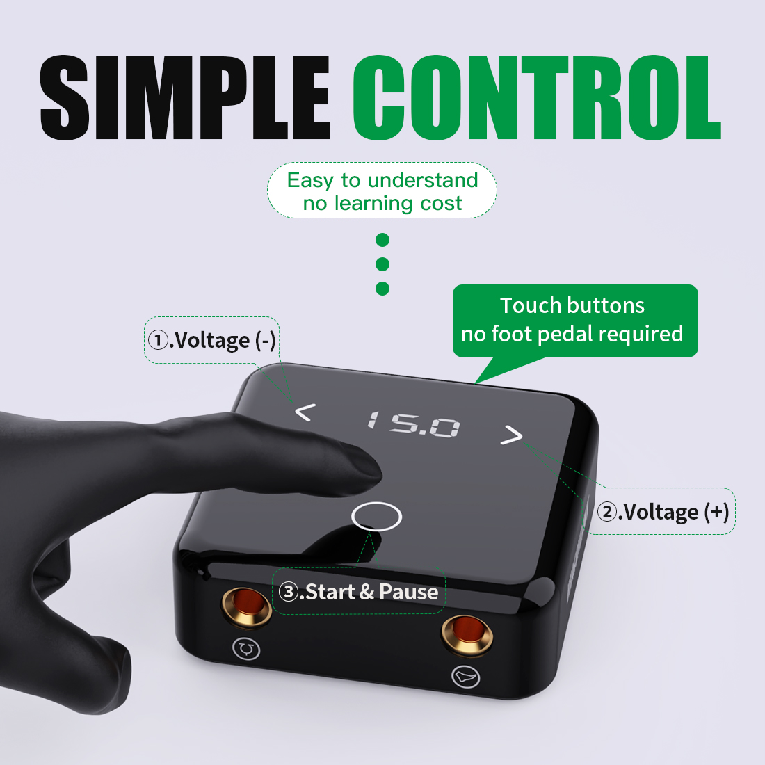 Dragonhawk Tattoo Square Touch Buttons OLED Power Supply for Rotary Tattoo Machines Tattoo Supplies Power Supply Tattoo