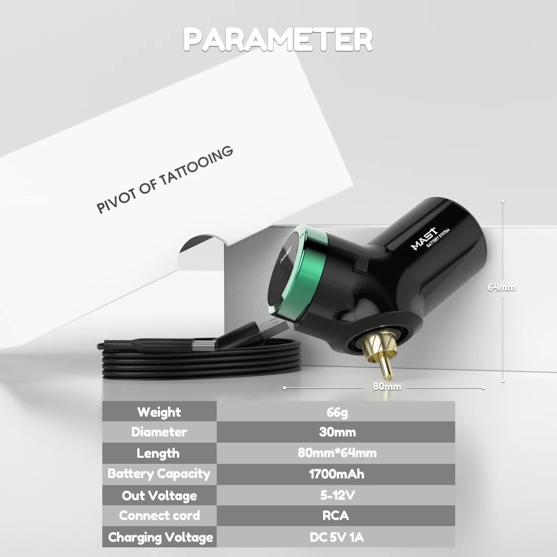 Wholesale Mast tattoo T3 L-shape Rechargeable LCD Machine Wireless tattoo Power Battery Makeup Up Power Supply Supplies