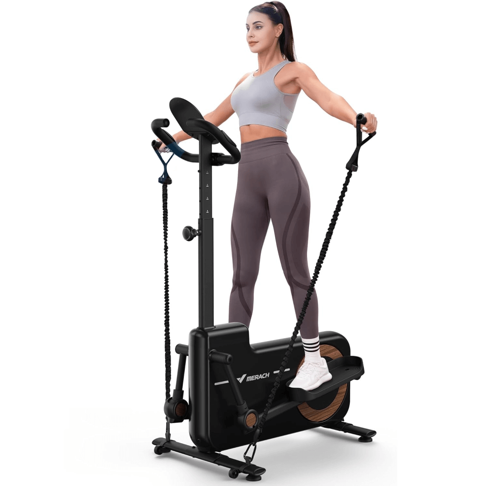 Merach Elliptical Machine for Home Compact Elliptical Trainer with MERACH App Hyper-Quiet Magnetic Drive 16 Resistance Levels 330lbs Capacity
