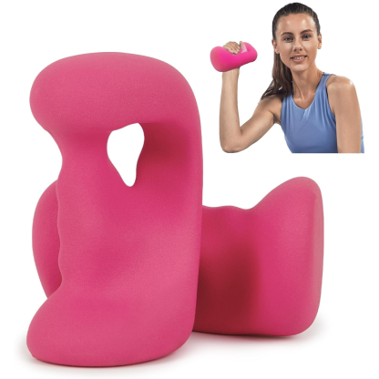 Ergonomic Grip Bicep Rope & Dumbbell Set - Cable Machine Attachment for Upper Body Strength Training - Neoprene Hand Weights for Home Gym (3LBS/4LBS/5LBS)