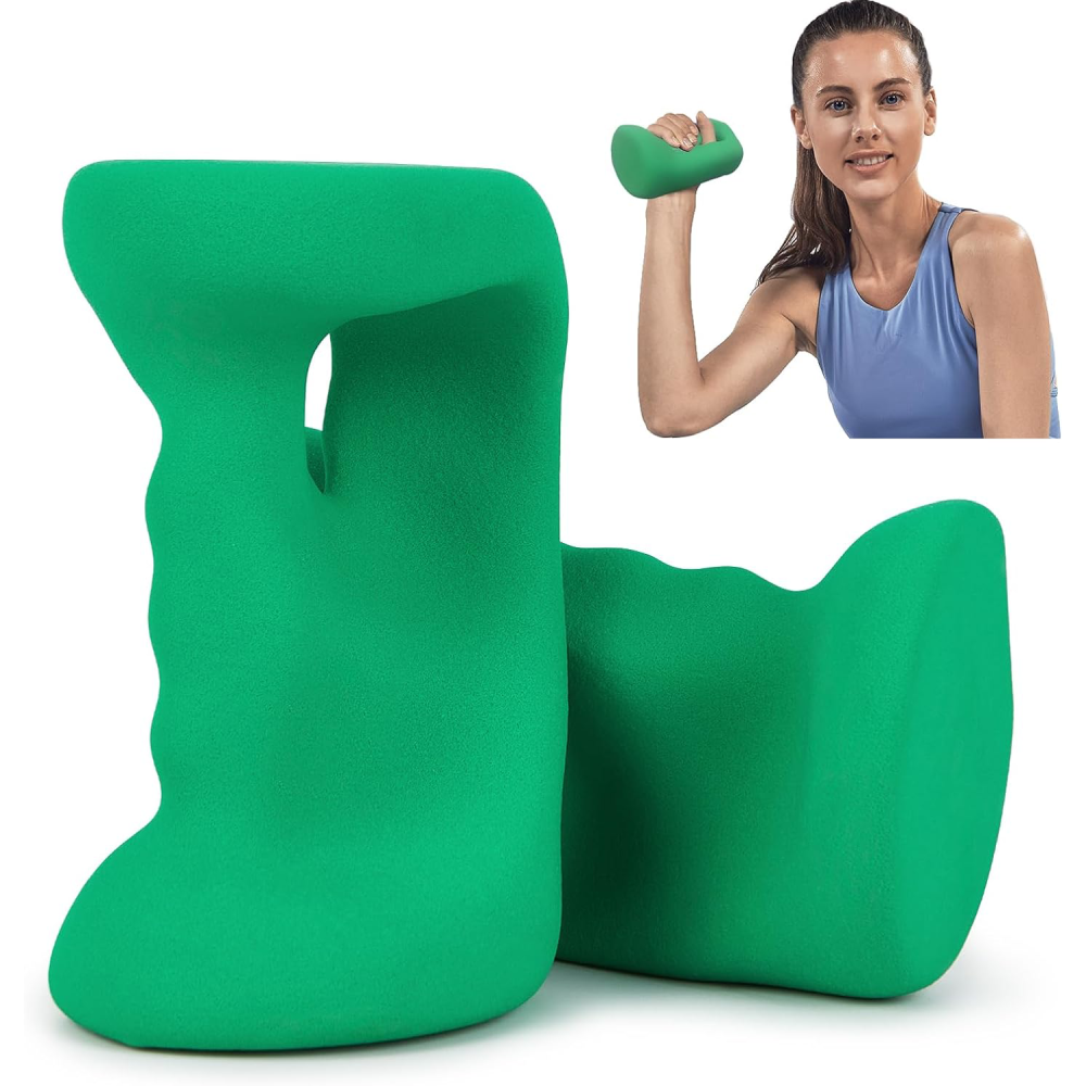 Ergonomic Grip Bicep Rope & Dumbbell Set - Cable Machine Attachment for Upper Body Strength Training - Neoprene Hand Weights for Home Gym (3LBS/4LBS/5LBS)