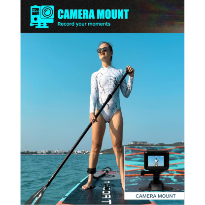 11'6" Extra Wide Inflatable Paddle Board 34" Stand Up SUP for Fishing with 3 Removable Fins Dual Bungees Camera Mount Hand Pump Strong Paddle 5L Dry Bag Leash