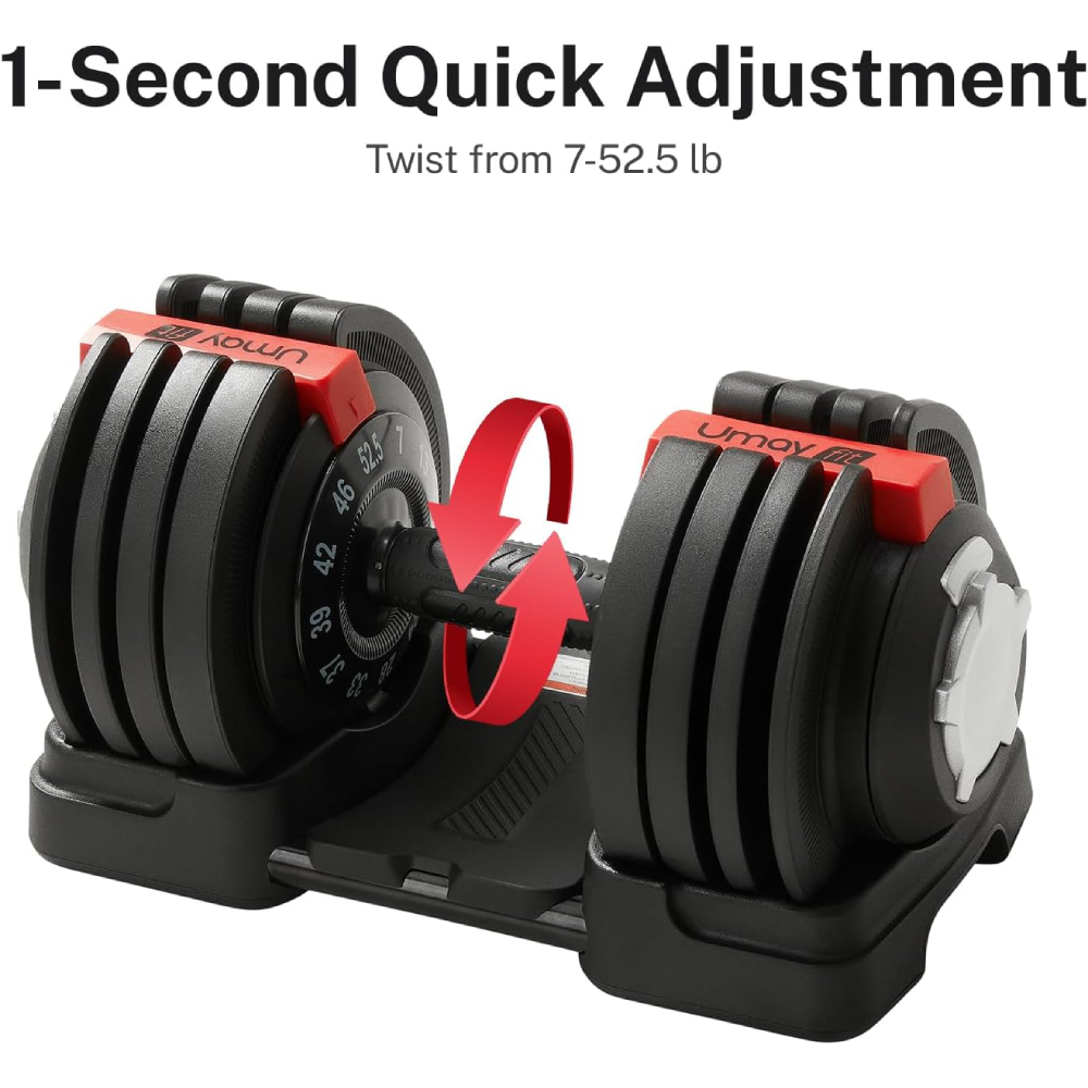 Adjustable Dumbbells Set 52.5 LB 12 Level 3-in-1 Dumbbells Kettlebells Barbells for Home Gym