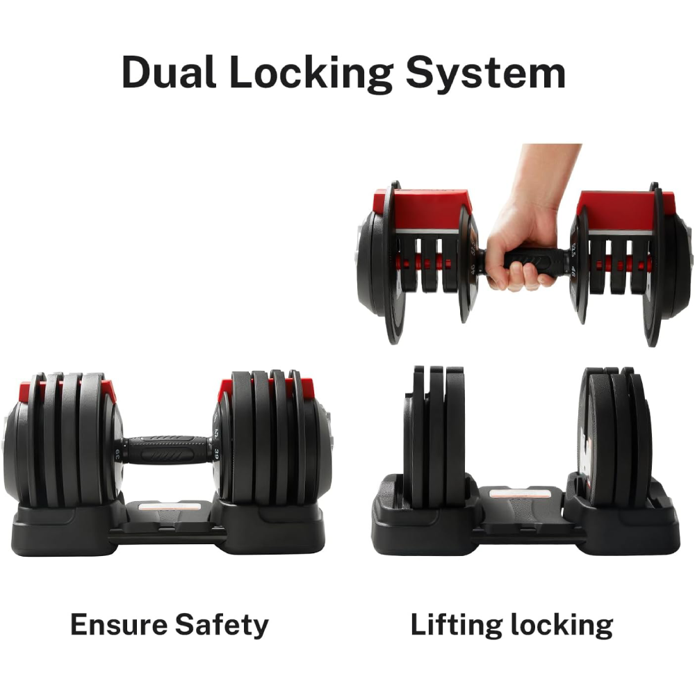 Adjustable Dumbbells Set 52.5 LB 12 Level 3-in-1 Dumbbells Kettlebells Barbells for Home Gym