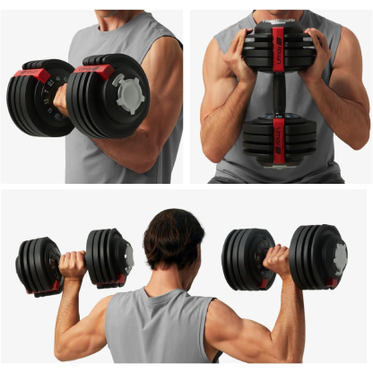 Adjustable Dumbbells Set 52.5 LB 12 Level 3-in-1 Dumbbells Kettlebells Barbells for Home Gym