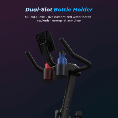 MERACH Exercise Bike Brake Pad Stationary Bike Low Noise Indoor Cycling with Dumbbell Rack 270lbs Capacity Free Fitness Courses Exclusive App
